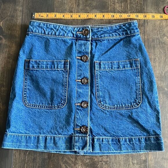 We the Free Super High Rise Denim Skirt Sz-24 - Picture 4 of 11